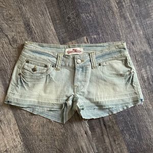 Light wash jean shorts